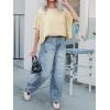imageCicy Bell Womens Summer Cropped TShirts Boxy Casual Short Sleeve Crew Neck Tops Acid Wash Cotton Loose Fit Tee ShirtsLight Khaki