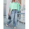 imageCicy Bell Womens Summer Cropped TShirts Boxy Casual Short Sleeve Crew Neck Tops Acid Wash Cotton Loose Fit Tee ShirtsMint Color