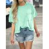 imageCicy Bell Womens Summer Cropped TShirts Boxy Casual Short Sleeve Crew Neck Tops Acid Wash Cotton Loose Fit Tee ShirtsMint Color