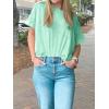 imageCicy Bell Womens Summer Cropped TShirts Boxy Casual Short Sleeve Crew Neck Tops Acid Wash Cotton Loose Fit Tee ShirtsMint Color
