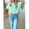 imageCicy Bell Womens Summer Cropped TShirts Boxy Casual Short Sleeve Crew Neck Tops Acid Wash Cotton Loose Fit Tee ShirtsMint Color