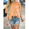 imageCicy Bell Womens Summer Cropped TShirts Boxy Casual Short Sleeve Crew Neck Tops Acid Wash Cotton Loose Fit Tee ShirtsOrange