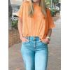 imageCicy Bell Womens Summer Cropped TShirts Boxy Casual Short Sleeve Crew Neck Tops Acid Wash Cotton Loose Fit Tee ShirtsOrange