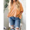 imageCicy Bell Womens Summer Cropped TShirts Boxy Casual Short Sleeve Crew Neck Tops Acid Wash Cotton Loose Fit Tee ShirtsOrange