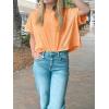 imageCicy Bell Womens Summer Cropped TShirts Boxy Casual Short Sleeve Crew Neck Tops Acid Wash Cotton Loose Fit Tee ShirtsOrange