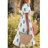 imageCicy Bell Womens Summer Floral Print Maxi Dress A Line Puff Short Sleeve V Neck Boho Dresses Flowy Beach Vacation OutfitsBlue