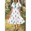 imageCicy Bell Womens Summer Floral Print Maxi Dress A Line Puff Short Sleeve V Neck Boho Dresses Flowy Beach Vacation OutfitsBlue