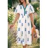 imageCicy Bell Womens Summer Floral Print Maxi Dress A Line Puff Short Sleeve V Neck Boho Dresses Flowy Beach Vacation OutfitsBlue