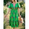 imageCicy Bell Womens Summer Floral Print Maxi Dress A Line Puff Short Sleeve V Neck Boho Dresses Flowy Beach Vacation OutfitsGreen