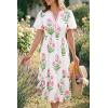 imageCicy Bell Womens Summer Floral Print Maxi Dress A Line Puff Short Sleeve V Neck Boho Dresses Flowy Beach Vacation OutfitsLight Pink