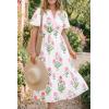 imageCicy Bell Womens Summer Floral Print Maxi Dress A Line Puff Short Sleeve V Neck Boho Dresses Flowy Beach Vacation OutfitsLight Pink
