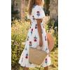 imageCicy Bell Womens Summer Floral Print Maxi Dress A Line Puff Short Sleeve V Neck Boho Dresses Flowy Beach Vacation OutfitsRed