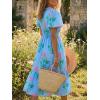 imageCicy Bell Womens Summer Floral Print Maxi Dress A Line Puff Short Sleeve V Neck Boho Dresses Flowy Beach Vacation OutfitsSky Blue