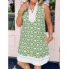 imageCicy Bell Womens Summer Floral Print Mini Dress V Neck Sleeveless Color Block Boho Dresses Casual Beach Vacation OutfitsGreen