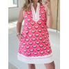 imageCicy Bell Womens Summer Floral Print Mini Dress V Neck Sleeveless Color Block Boho Dresses Casual Beach Vacation OutfitsRose Red