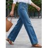 imageCicy Bell Womens Summer High Waisted Jeans Casual Trendy Wide Leg Baggy Vintage Denim Pants with PocketsBlue