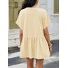imageCicy Bell Womens Summer Peplum Tops Oversized Babydoll Short Sleeve V Neck T Shirts Casual Loose Pleated Swing BlouseBeige