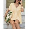 imageCicy Bell Womens Summer Peplum Tops Oversized Babydoll Short Sleeve V Neck T Shirts Casual Loose Pleated Swing BlouseBeige