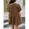 imageCicy Bell Womens Summer Peplum Tops Oversized Babydoll Short Sleeve V Neck T Shirts Casual Loose Pleated Swing BlouseBrown