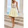 imageCicy Bell Womens Summer Pleated Skirts Boho Layered Tiered Low Rise Knee Length Skirt Flowy Beach Vacation OutfitsApricot