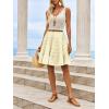 imageCicy Bell Womens Summer Pleated Skirts Boho Layered Tiered Low Rise Knee Length Skirt Flowy Beach Vacation OutfitsApricot