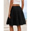 imageCicy Bell Womens Summer Pleated Skirts Boho Layered Tiered Low Rise Knee Length Skirt Flowy Beach Vacation OutfitsBlack