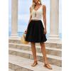 imageCicy Bell Womens Summer Pleated Skirts Boho Layered Tiered Low Rise Knee Length Skirt Flowy Beach Vacation OutfitsBlack