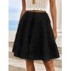imageCicy Bell Womens Summer Pleated Skirts Boho Layered Tiered Low Rise Knee Length Skirt Flowy Beach Vacation OutfitsBlack