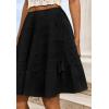 imageCicy Bell Womens Summer Pleated Skirts Boho Layered Tiered Low Rise Knee Length Skirt Flowy Beach Vacation OutfitsBlack