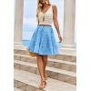 imageCicy Bell Womens Summer Pleated Skirts Boho Layered Tiered Low Rise Knee Length Skirt Flowy Beach Vacation OutfitsBlue