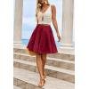 imageCicy Bell Womens Summer Pleated Skirts Boho Layered Tiered Low Rise Knee Length Skirt Flowy Beach Vacation OutfitsBurgundy