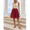 imageCicy Bell Womens Summer Pleated Skirts Boho Layered Tiered Low Rise Knee Length Skirt Flowy Beach Vacation OutfitsBurgundy