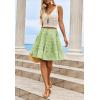 imageCicy Bell Womens Summer Pleated Skirts Boho Layered Tiered Low Rise Knee Length Skirt Flowy Beach Vacation OutfitsMint Color