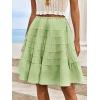 imageCicy Bell Womens Summer Pleated Skirts Boho Layered Tiered Low Rise Knee Length Skirt Flowy Beach Vacation OutfitsMint Color