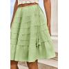 imageCicy Bell Womens Summer Pleated Skirts Boho Layered Tiered Low Rise Knee Length Skirt Flowy Beach Vacation OutfitsMint Color