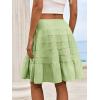 imageCicy Bell Womens Summer Pleated Skirts Boho Layered Tiered Low Rise Knee Length Skirt Flowy Beach Vacation OutfitsMint Color