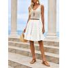 imageCicy Bell Womens Summer Pleated Skirts Boho Layered Tiered Low Rise Knee Length Skirt Flowy Beach Vacation OutfitsWhite