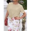 imageCicy Bell Womens Summer Short Sleeve TShirts Trendy Casual Crew Neck Tops Loose Fit Basic TeesApricot