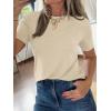imageCicy Bell Womens Summer Short Sleeve TShirts Trendy Casual Crew Neck Tops Loose Fit Basic TeesApricot