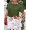 imageCicy Bell Womens Summer Short Sleeve TShirts Trendy Casual Crew Neck Tops Loose Fit Basic TeesArmy Green