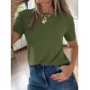 imageCicy Bell Womens Summer Short Sleeve TShirts Trendy Casual Crew Neck Tops Loose Fit Basic TeesArmy Green