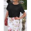 imageCicy Bell Womens Summer Short Sleeve TShirts Trendy Casual Crew Neck Tops Loose Fit Basic TeesBlack