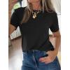 imageCicy Bell Womens Summer Short Sleeve TShirts Trendy Casual Crew Neck Tops Loose Fit Basic TeesBlack