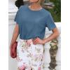 imageCicy Bell Womens Summer Short Sleeve TShirts Trendy Casual Crew Neck Tops Loose Fit Basic TeesBluish Grey