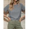 imageCicy Bell Womens Summer Short Sleeve TShirts Trendy Casual Crew Neck Tops Loose Fit Basic TeesGrey Marle