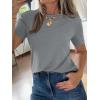 imageCicy Bell Womens Summer Short Sleeve TShirts Trendy Casual Crew Neck Tops Loose Fit Basic TeesGrey Marle