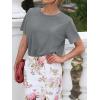 imageCicy Bell Womens Summer Short Sleeve TShirts Trendy Casual Crew Neck Tops Loose Fit Basic TeesGrey Marle