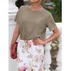 imageCicy Bell Womens Summer Short Sleeve TShirts Trendy Casual Crew Neck Tops Loose Fit Basic TeesKhaki
