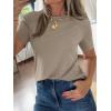 imageCicy Bell Womens Summer Short Sleeve TShirts Trendy Casual Crew Neck Tops Loose Fit Basic TeesKhaki