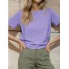 imageCicy Bell Womens Summer Short Sleeve TShirts Trendy Casual Crew Neck Tops Loose Fit Basic TeesPurple